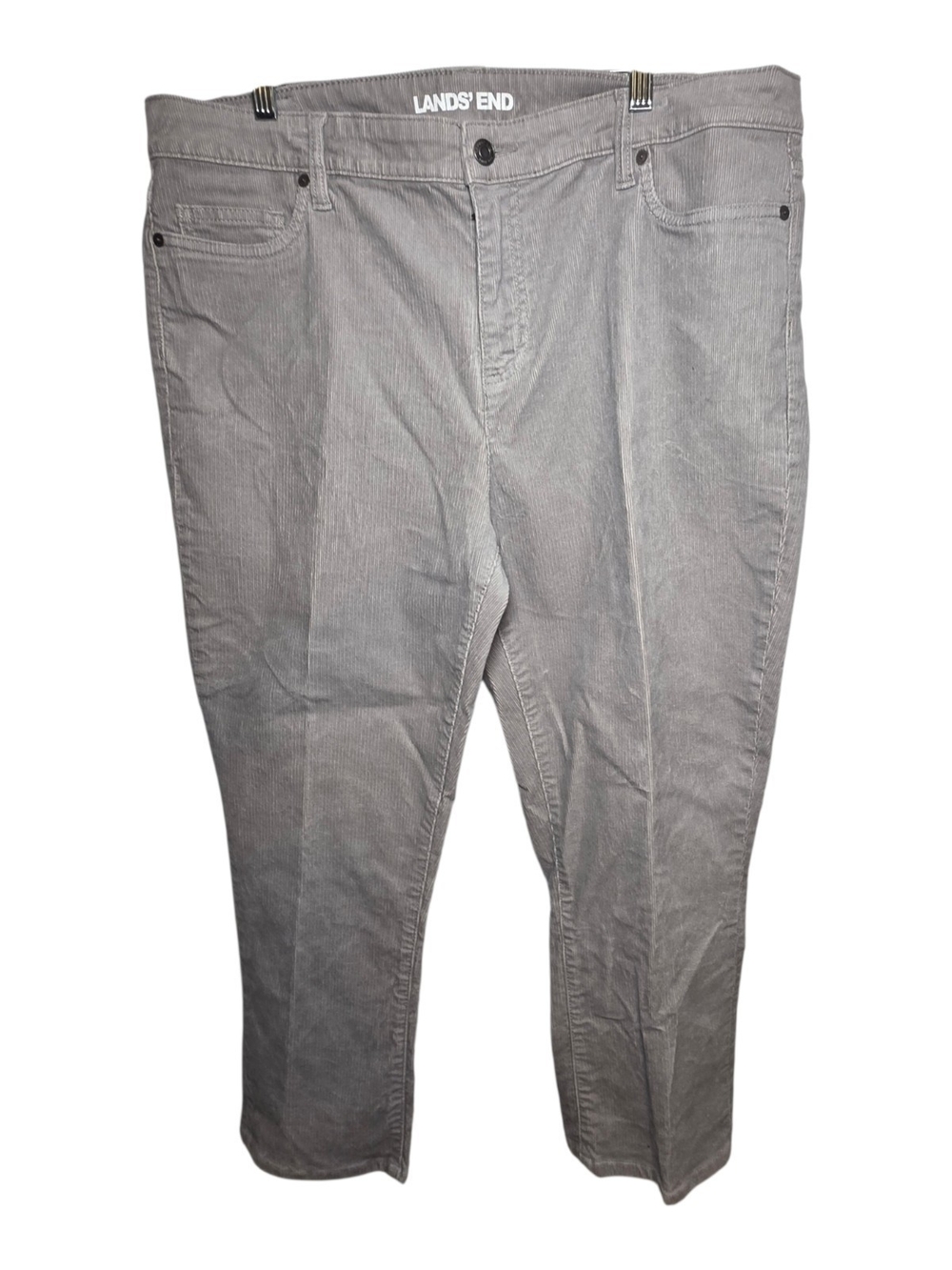 Lands' End Gray Corduroy 5-Pocket Straight Leg Pants Size 18